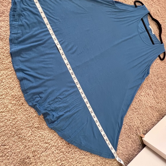 Blue Scoop Neck Tank Top Flow Swing sleeveless Dress - Picture 5 of 6